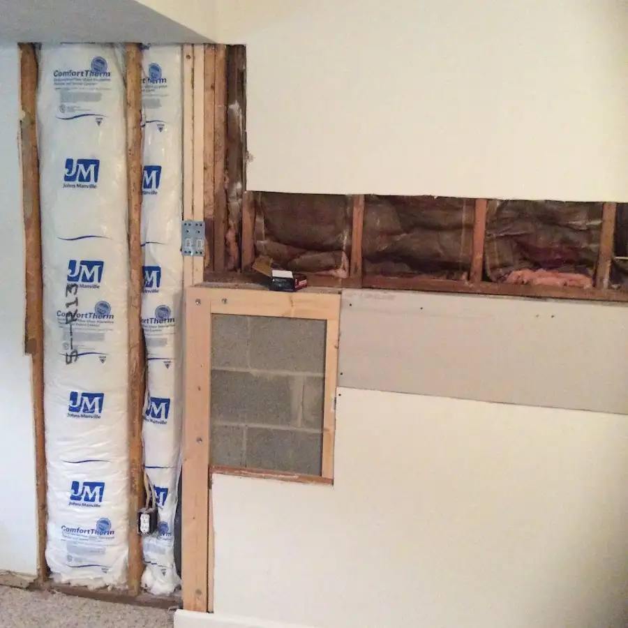 Wall insulation replacement during Basement Flood Cleanup in Sunland Park